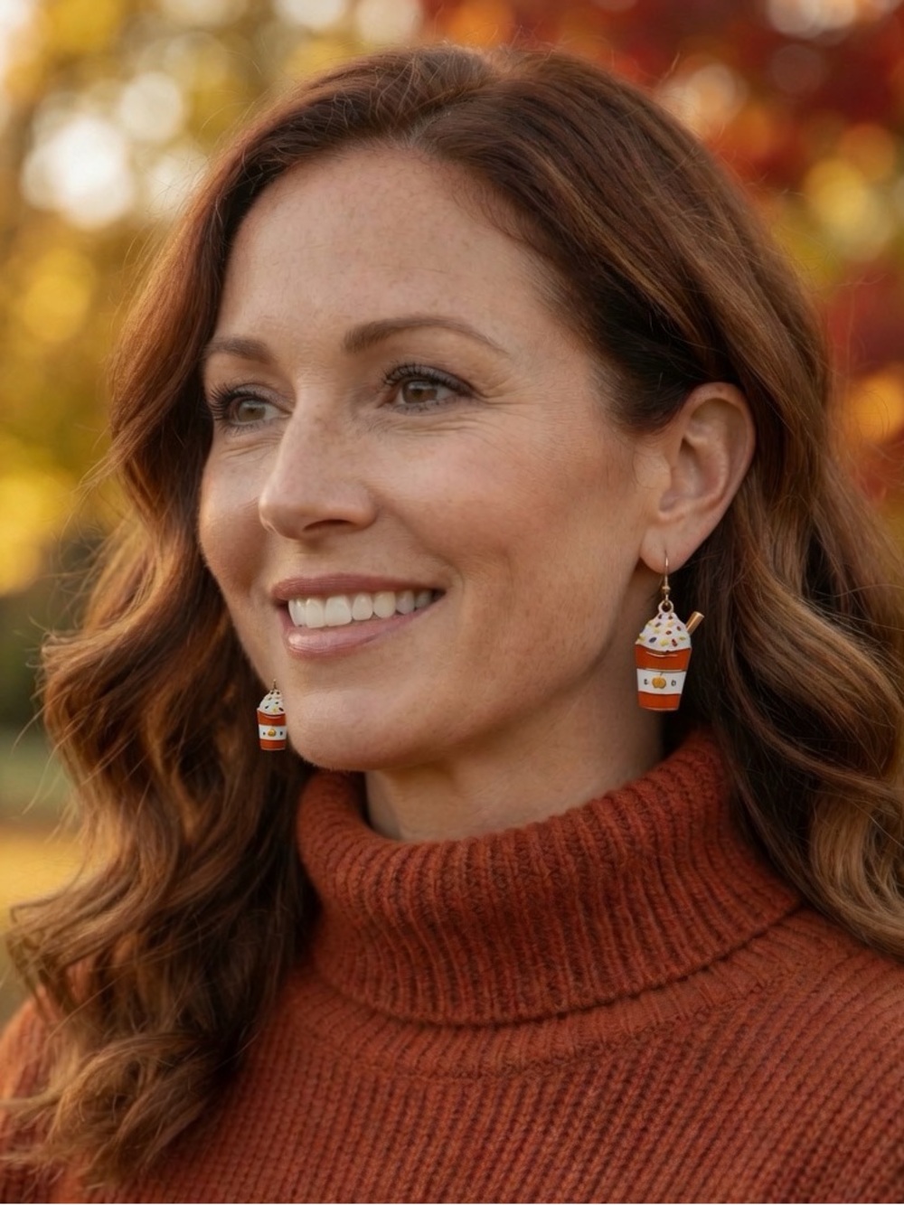 Pumpkin Spice Latte Drop Earrings